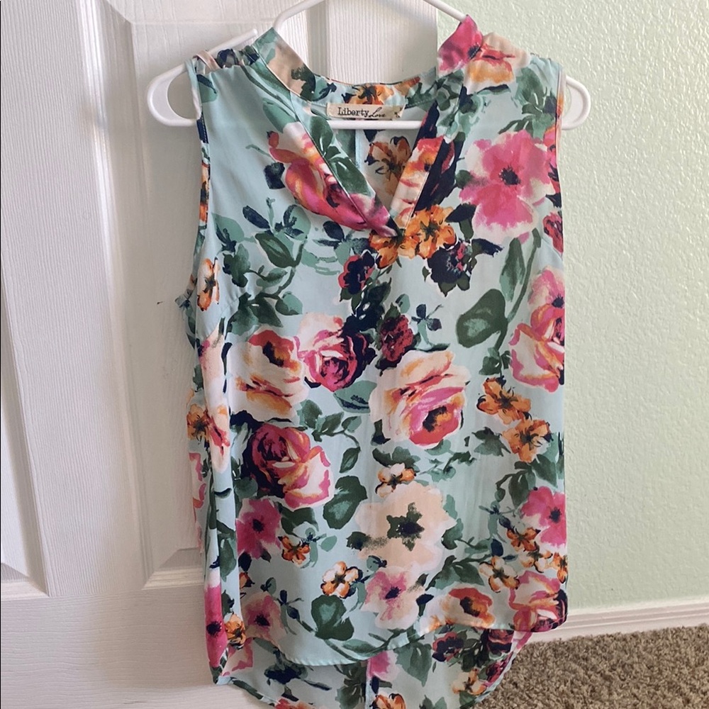 Floral Sleeveless Top - Multicolor